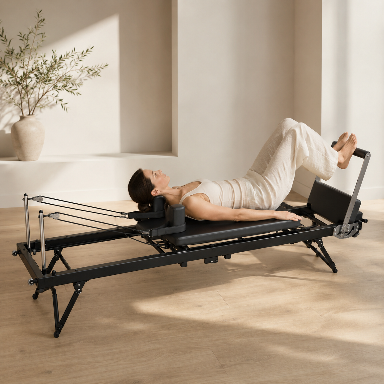 Compact — Opvouwbare Pilates Reformer in metaal