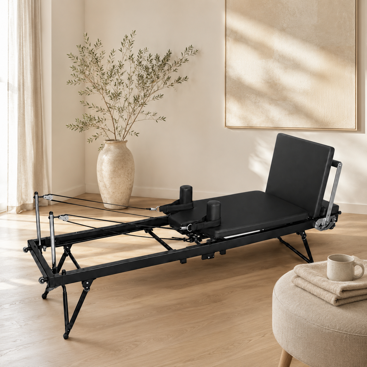 Compact — Opvouwbare Pilates Reformer in metaal