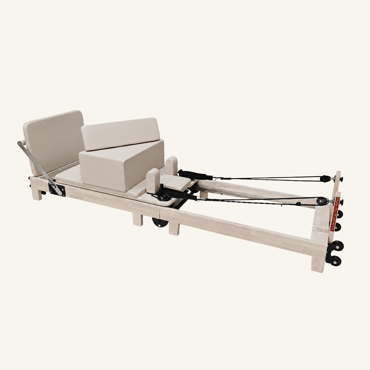 Pure — Opvouwbare Pilates Reformer in beige hout