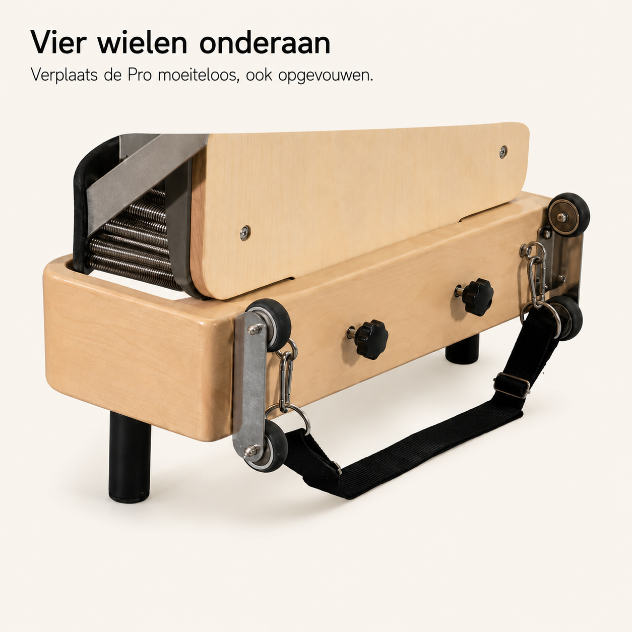 Pro — Opvouwbare Pilates Reformer in eikenhout en esdoorn