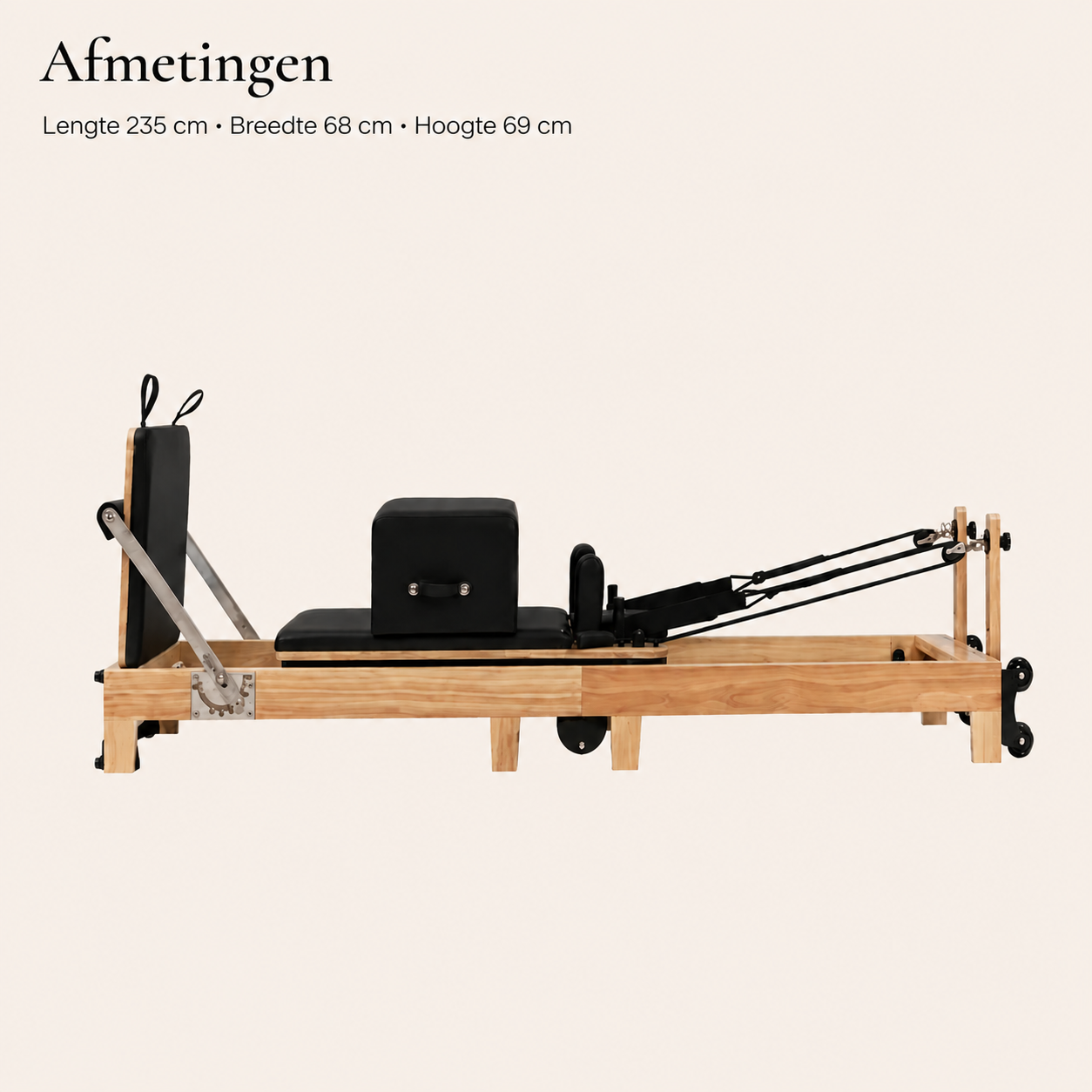Studio — Massieve Pilates Reformer in rubberhout en esdoorn